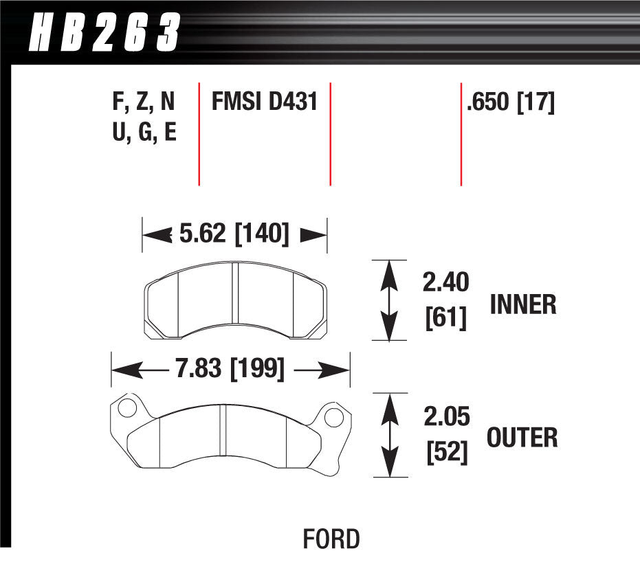 HAWK BRAKE HB263F.650
