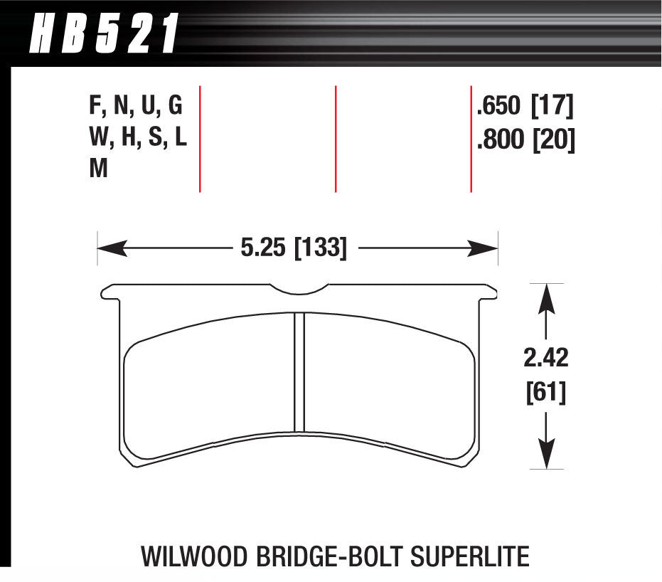 HAWK BRAKE HB521M.800