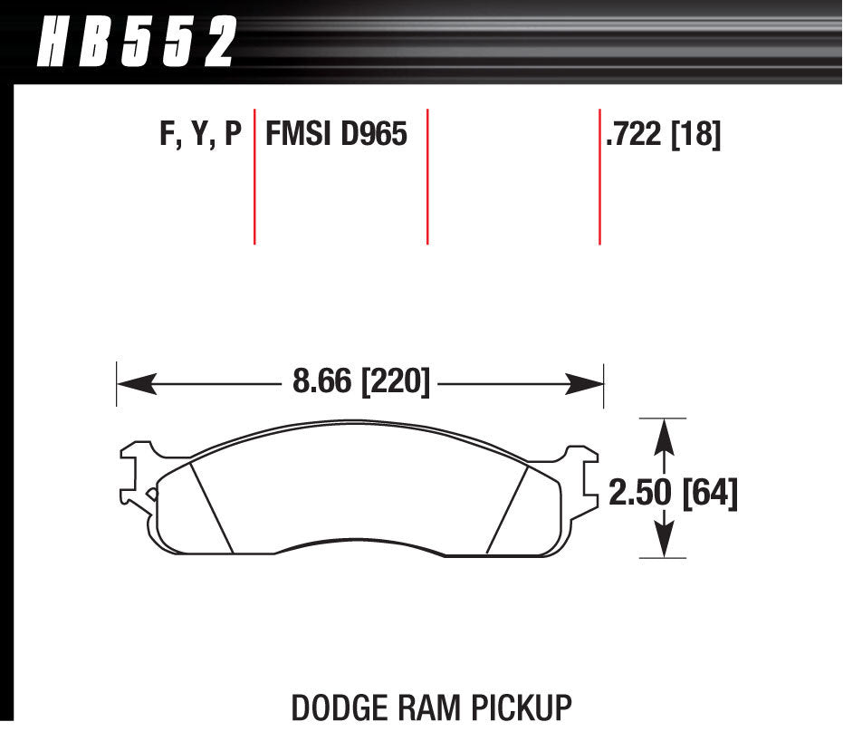 HAWK BRAKE HB552P.722