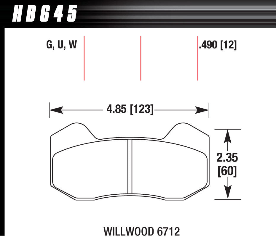 HAWK BRAKE HB645W.490