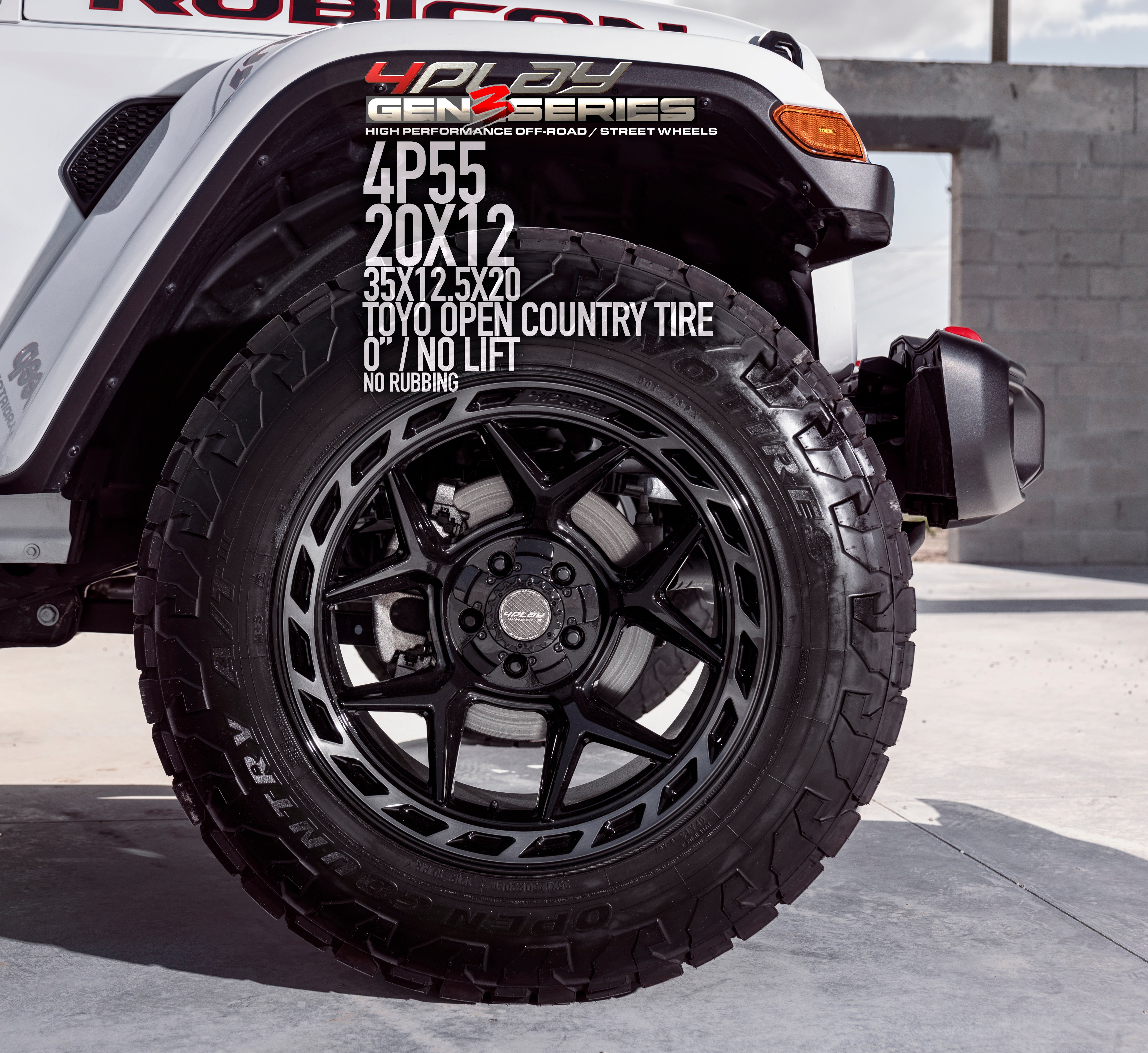 4PLAY 4P55-20120-6D55-44BBT Gen3 20x12 6x135mm & 6x5.5" -44et in Brushed Black