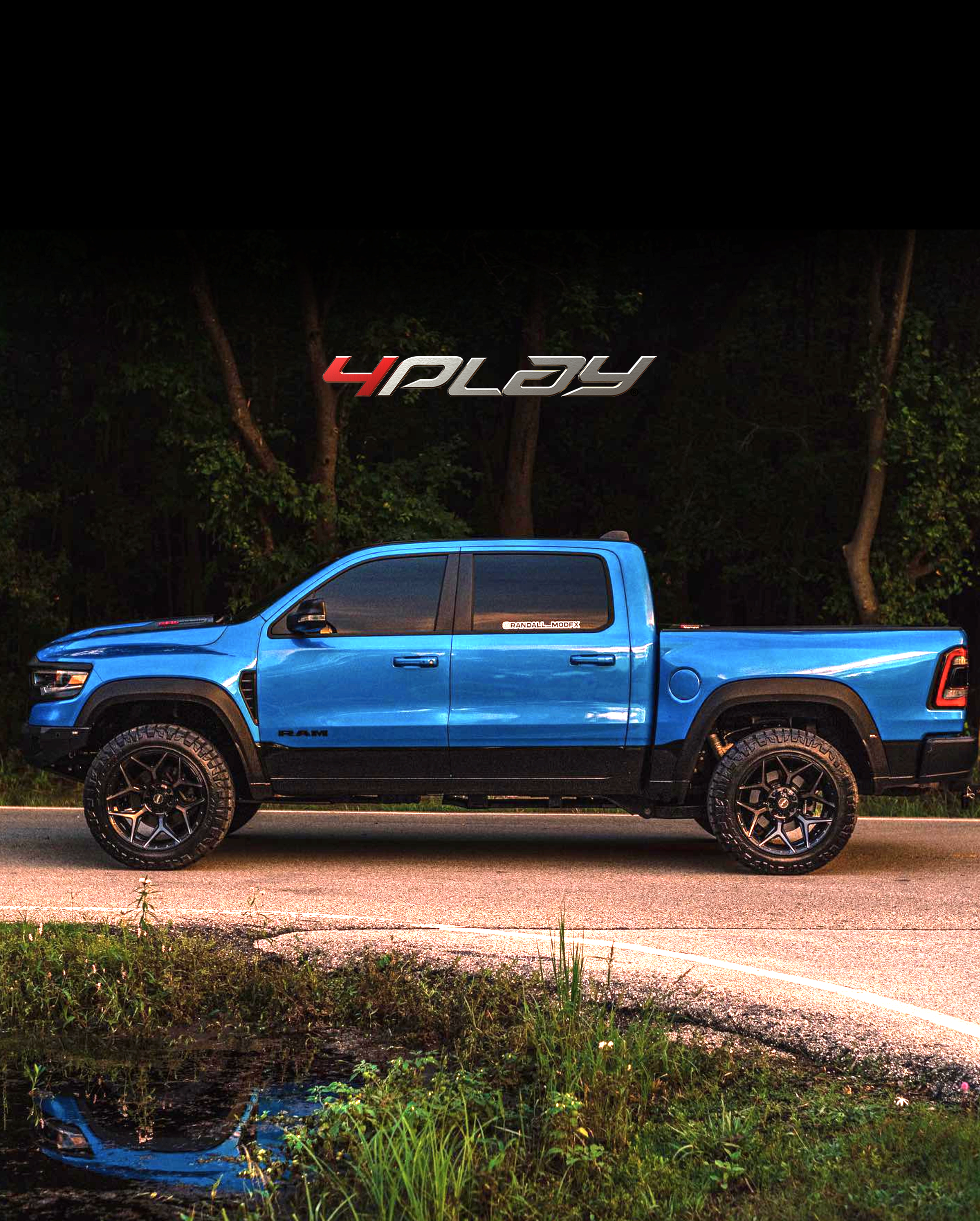 4PLAY 4P06-22120-5D55-44BBT Gen3 22x12 5x5" & 5x5.5" -44et in Brushed Black