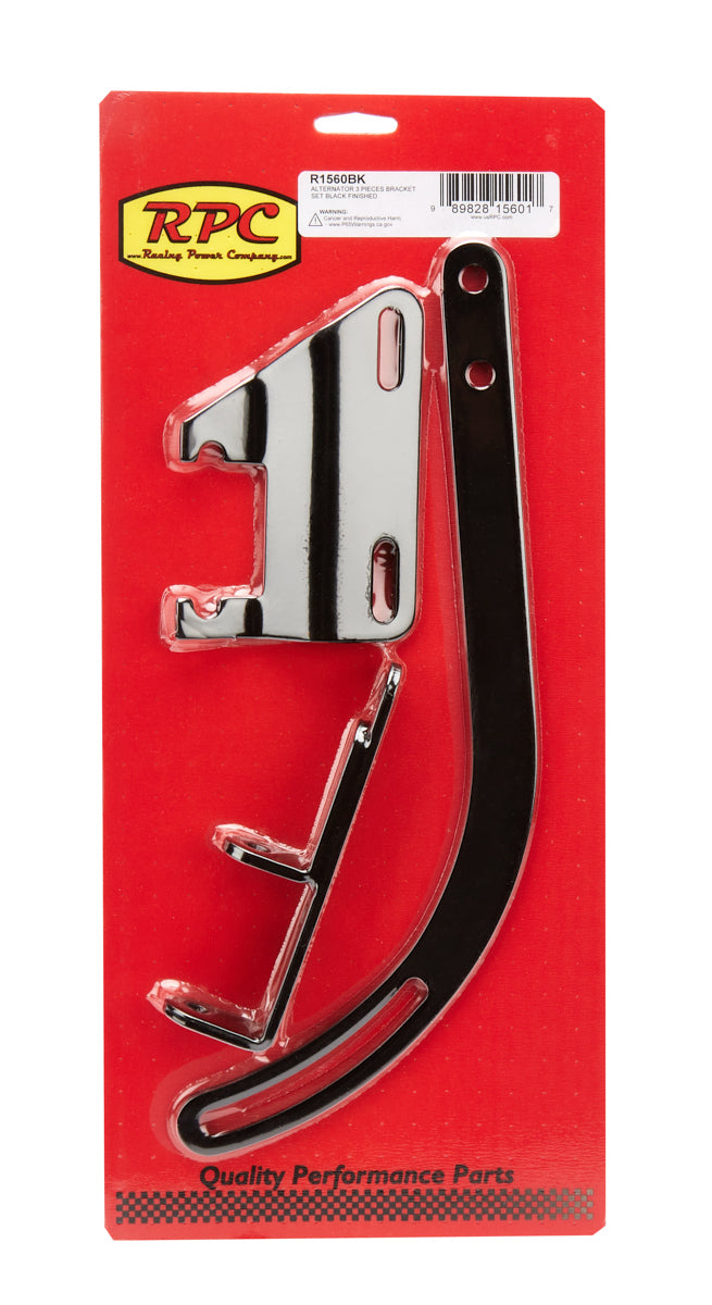 RACING POWER R1560BK Alternator Bracket Set 3Pcs. Black