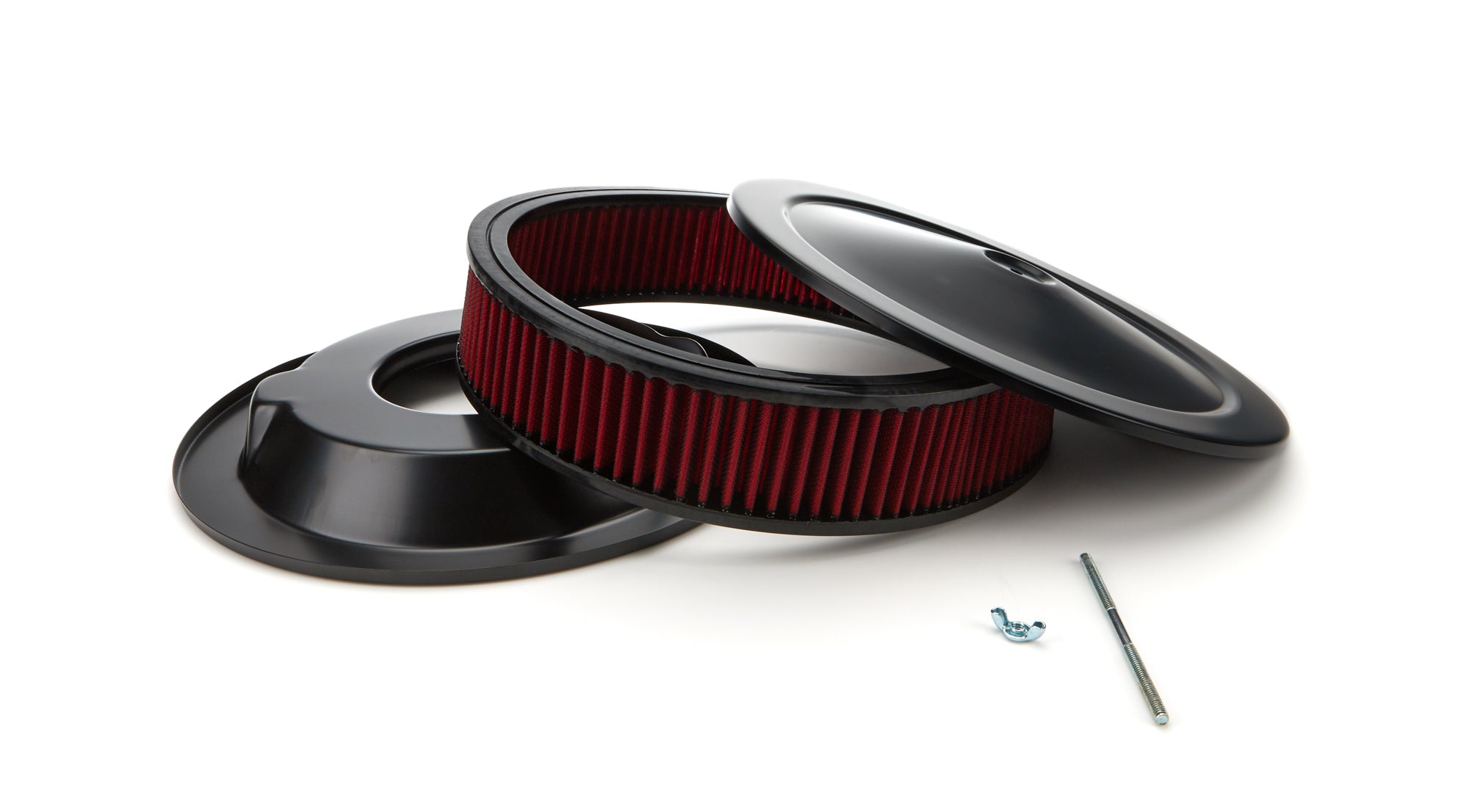 RACING POWER R2350 14in X 3in Muscle Style Air Cleaner Black/Red