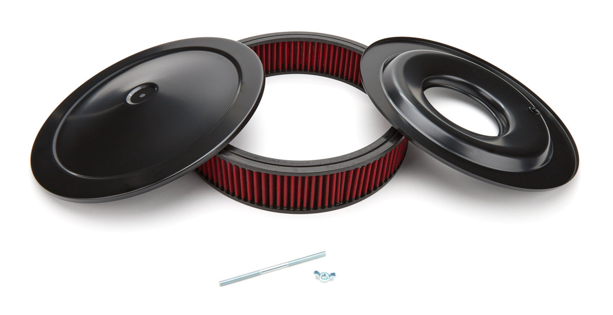 RACING POWER R2351 14inX3in Performance Sty le Air Cleaner Blk/Red