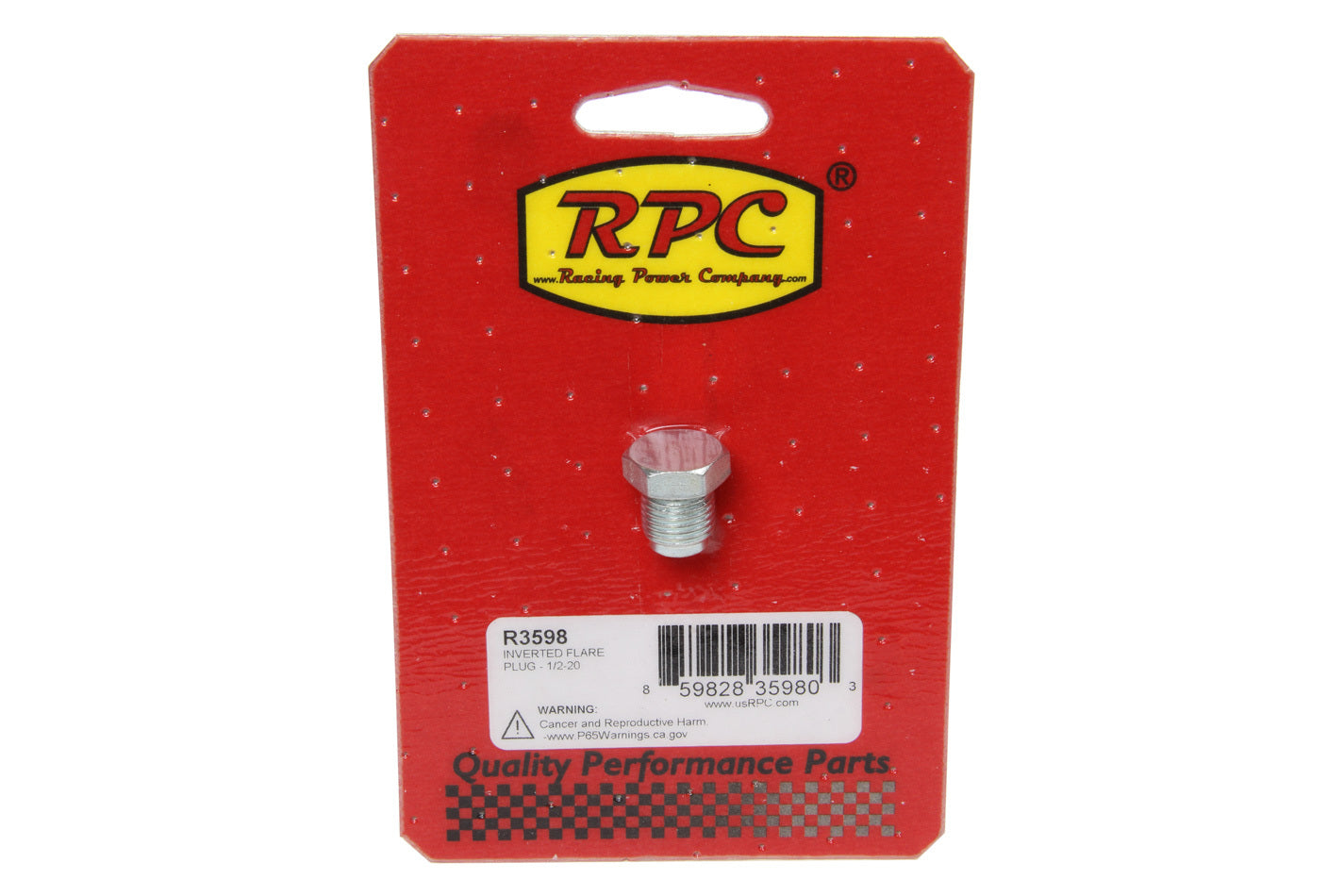 RACING POWER R3598 Inverted Flare Plug - 1/ 2-20