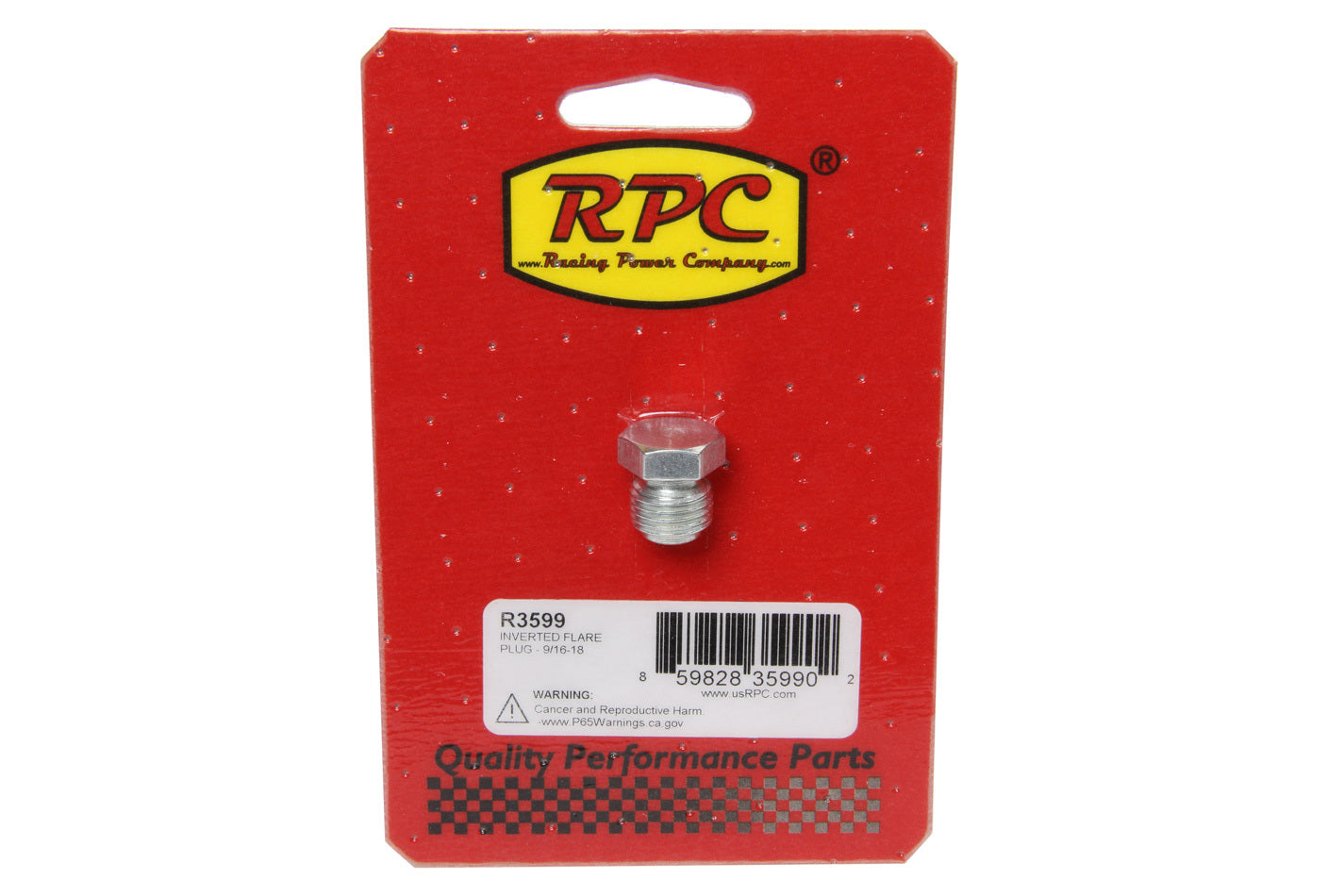 RACING POWER R3599 Inverted Flare Plug - 9/ 16-18
