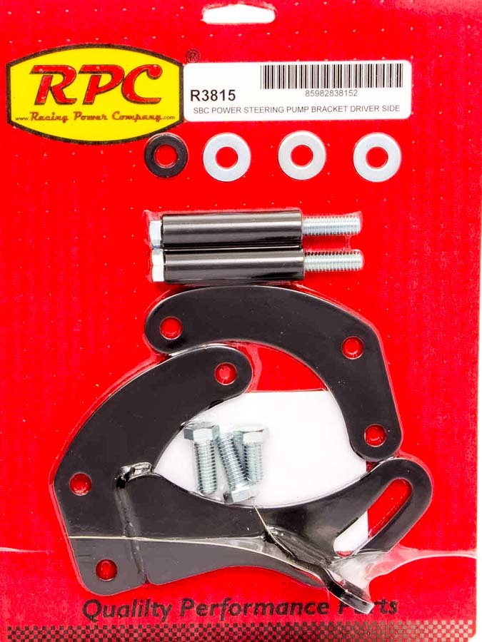 RACING POWER R3815 fits SBC Saginaw Power Steer Bracket Swp Black