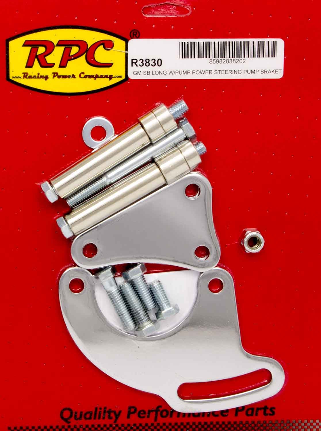 RACING POWER R3830 fits SBC Saginaw Power Steer Bracket Lwp Chrome