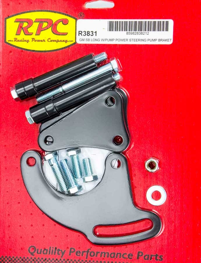 RACING POWER R3831 fits SBC Saginaw Power Steer Bracket Lwp Black
