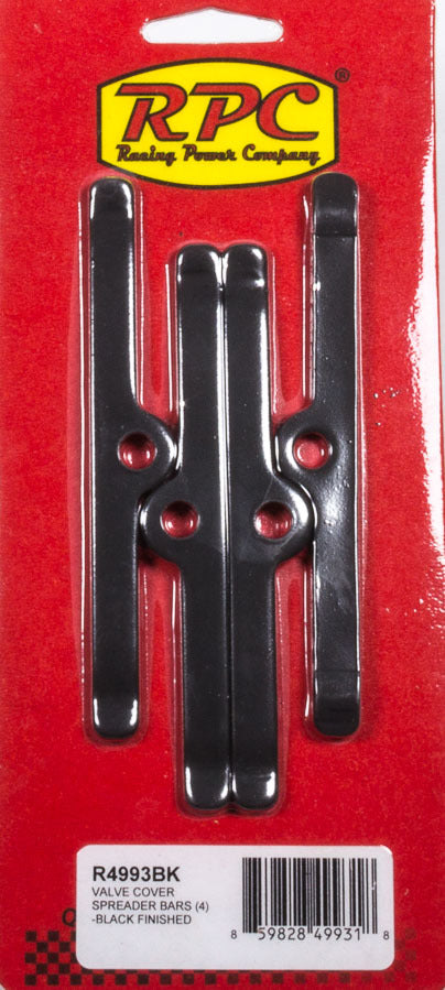 RACING POWER R4993BK Black fits SBC Valve Cover Spreader Bars 4-3/4in