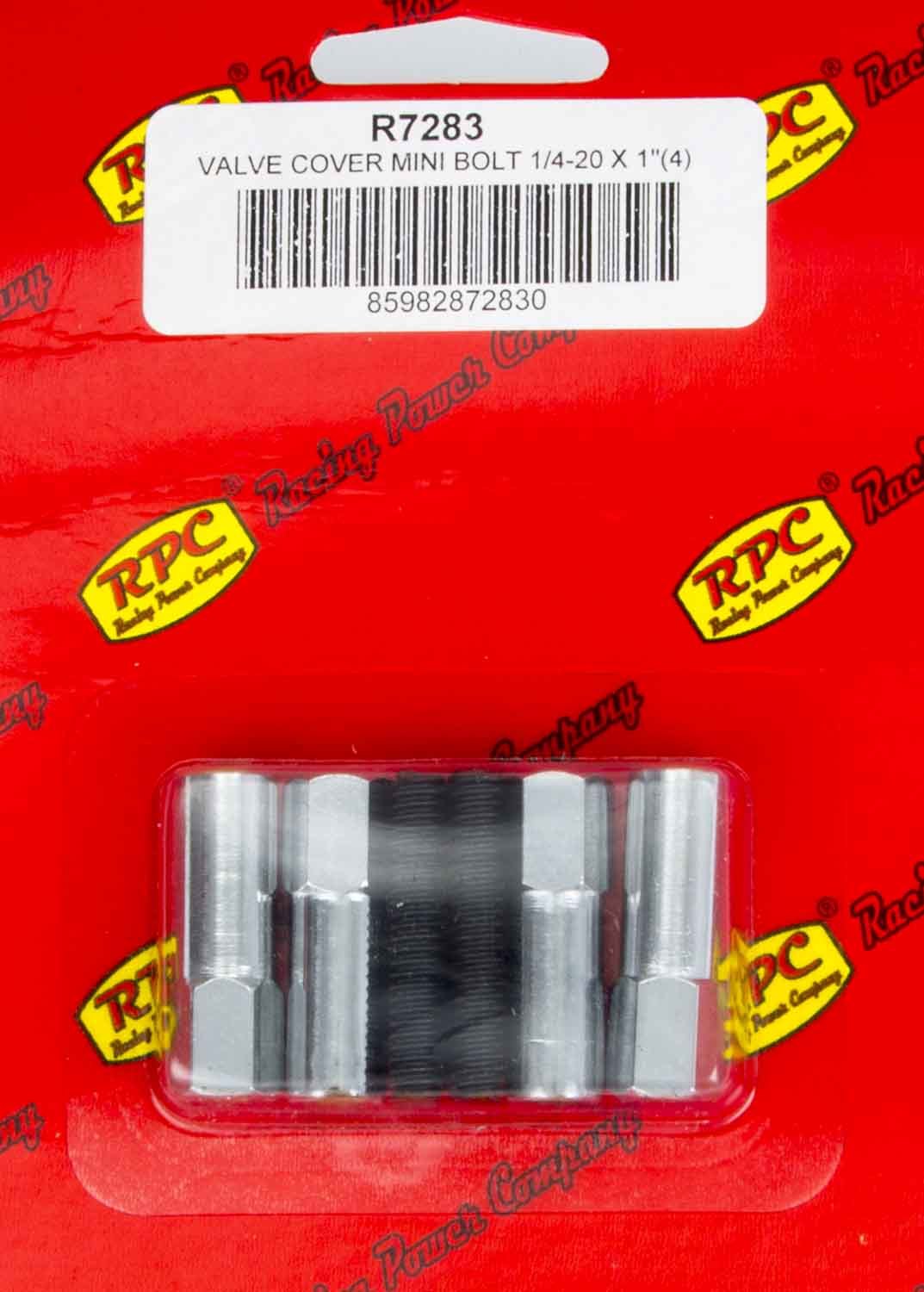 RACING POWER R7283 Chrome V/C Mini Bolt (4) 1 3/8in x 1/4-20 Thread