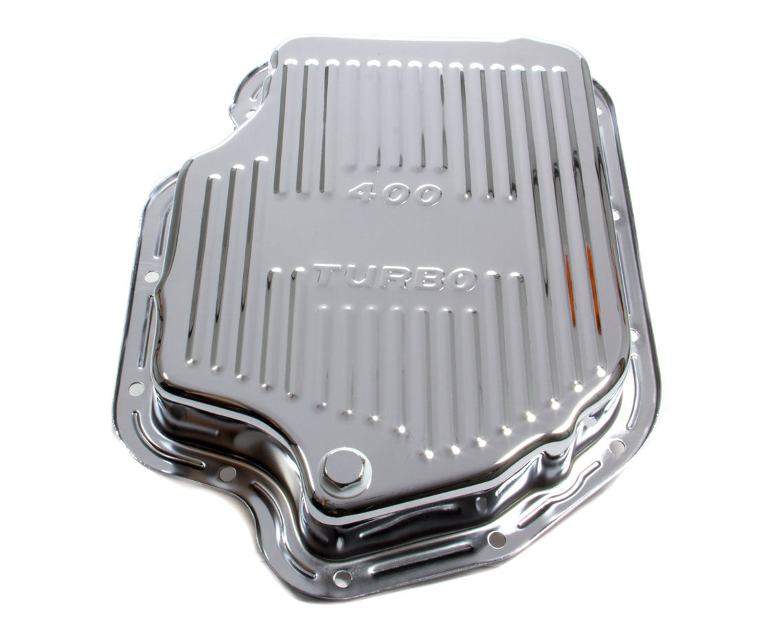 RACING POWER R9121 TH400 Trans Pan Chrome Steel Finned