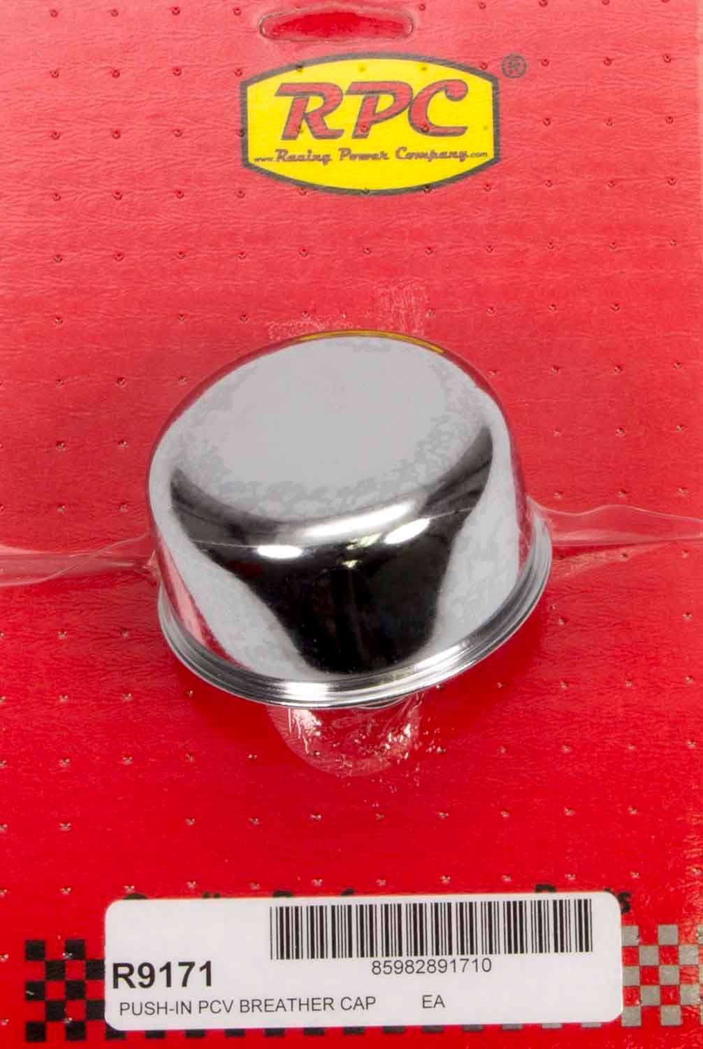 RACING POWER R9171 Chrome Push In Breather 2-3/4in Dia 3/4in Neck