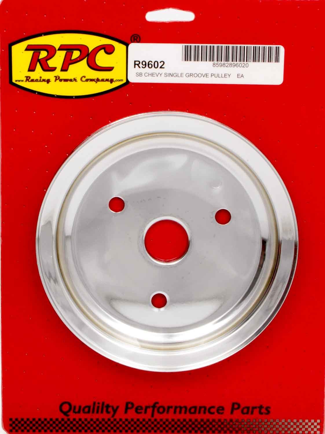 RACING POWER R9602 Chrome Steel Crankshaft Pulley fits SBC Short Wp 6.8
