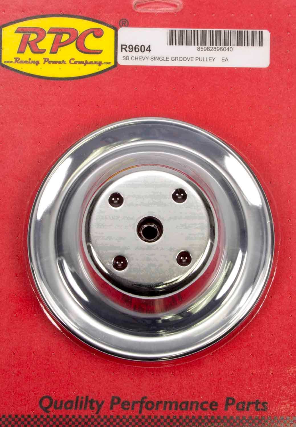 RACING POWER R9604 Chrome Steel Water Pump Pulley Long fits SBC 6.3 Dia