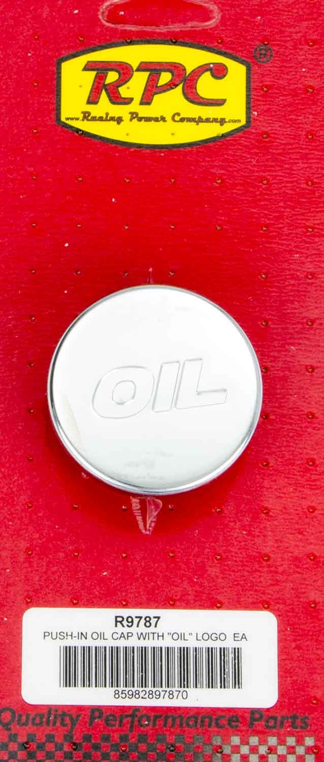 RACING POWER R9787 Oil Filler Cap Chrome W/ Oil Logo