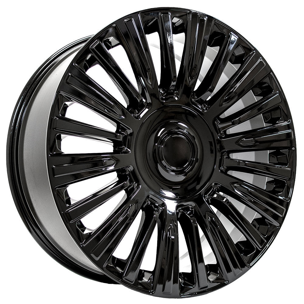 OE Wheels CA92-22090-6550-28B 22" Replica fits Cadillac Escalade Gloss Black