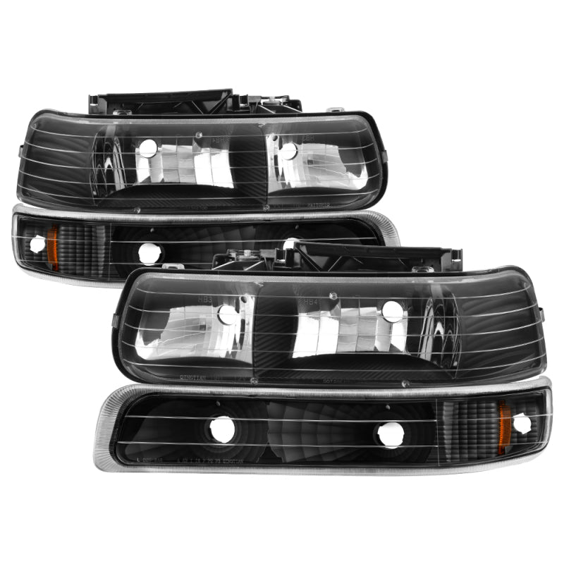 5064219 Xtune fits Chevy 00-06 TahOE Amber Crystal Headlights w/ Bumper Lights