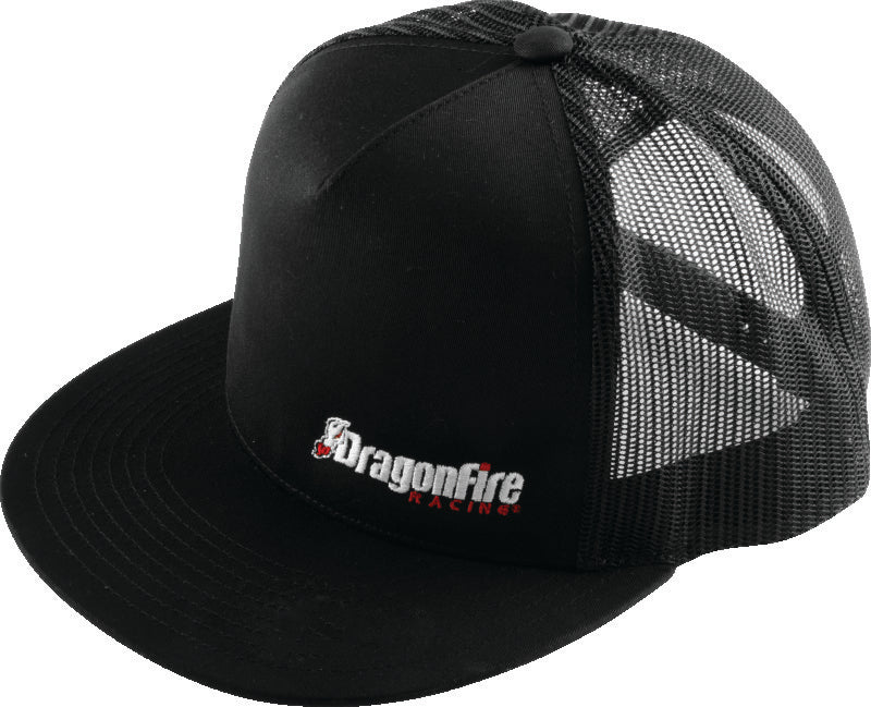 DragonFire Racing 522288 Hat Dfr Logo Flatbill Blk Mesh