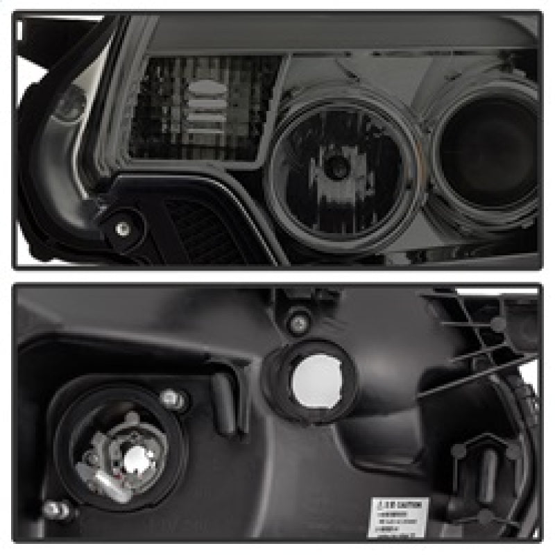 SPYDER 5081728 fits Toyota Tacoma 12-16 Projector Headlights Light Bar DRL Smoke