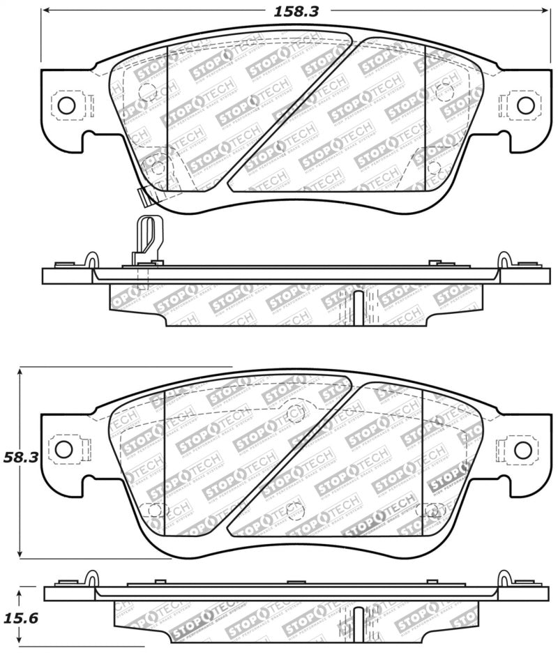 Stoptech 309.1287 Performance 07-08 Infiniti G35 2WD Sedan / 08 Infiniti G37 Coupe Front Brake Pads