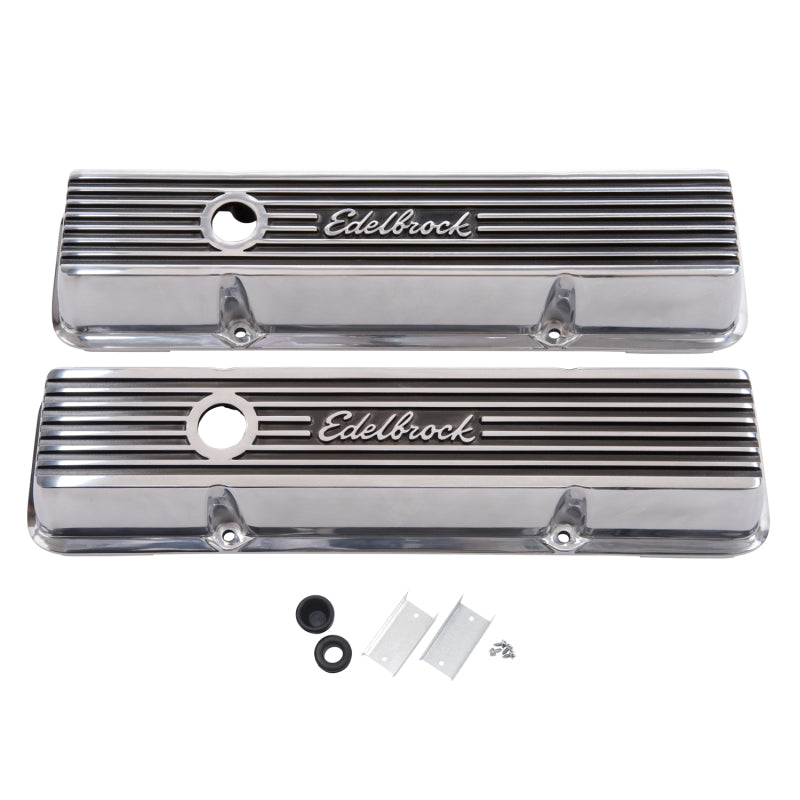Edelbrock 4262 Valve Cover Elite II Series fits Chevrolet 1959-1986 262-400 CI V8 Low Polished