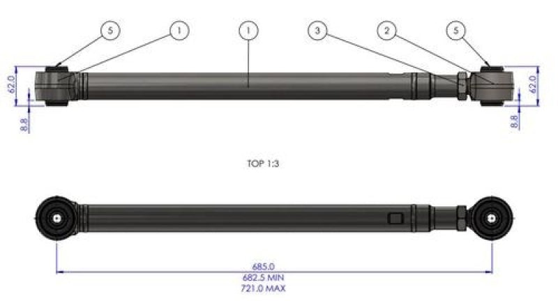 Superpro TRC1139 fits Toyota LC 200 Series HD Adj. Rear Lower Trailing Arm