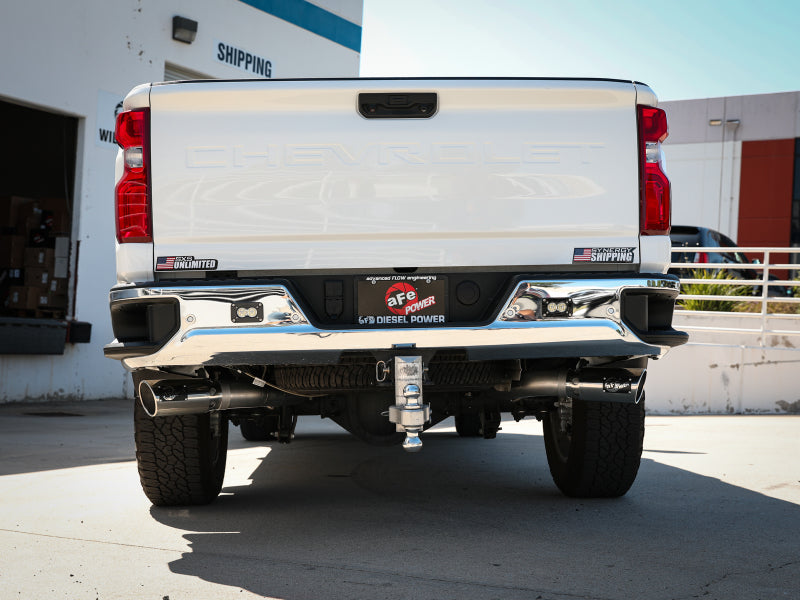 AFE 49-44126-P Bore-HD 4in 409SS DPF-Back Exhaust System w/Polished Tips 20 fit