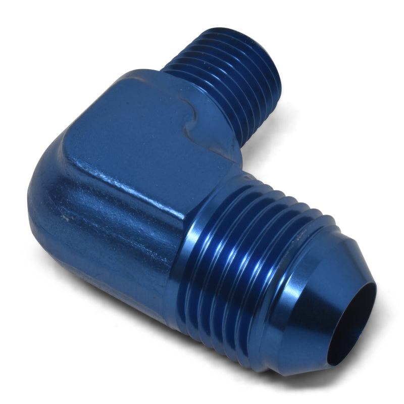 Russell 660830 Performance -6 AN to 1/8in NPT 90 Degree Flare to Pipe Adapter (Blue)