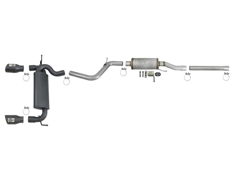 AFE 49-48062-B Series 2.5in 409 SS Cat-Back Exhaust w/ Black Tips 2007+ fits Je