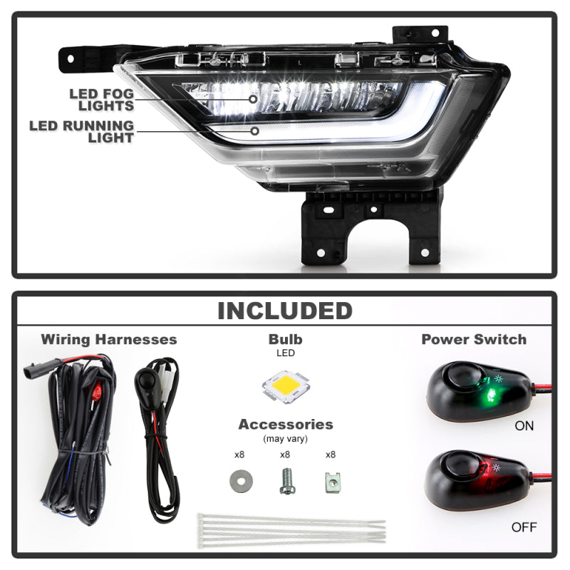 SPYDER 9052255 21-23 fits Ford F150 OEM Style Full LED Fog Lights w/ Switch