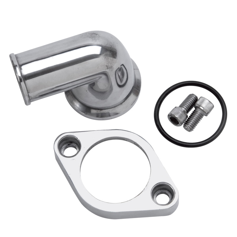 Edelbrock 4818 Waterneck fits SBC/BBC 90-Degree Two-Piece Cast Swivel Polished