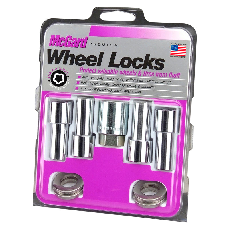 McGard 23185 Wheel Lock Nut Set - 4pk. (X-Long Shank) M12X1.5 / 13/16 Hex / 2.165in. Length - Chrome
