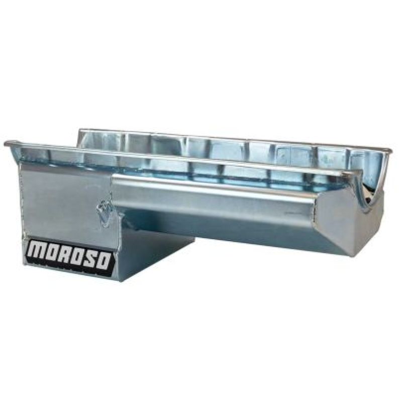 Moroso 21050 BBC Gen V/VI Drag Race Steel Oil Pan - Clear Zinc