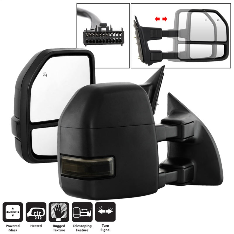 xTune 9943096 08-15 fits Ford F-250 SD Heated Adj LED Signal Power Mirror - Smo