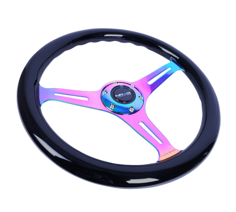 NRG ST-015MC-BK ST-015MC-BK Classic Wood Grain Steering Wheel Black Paint Grip