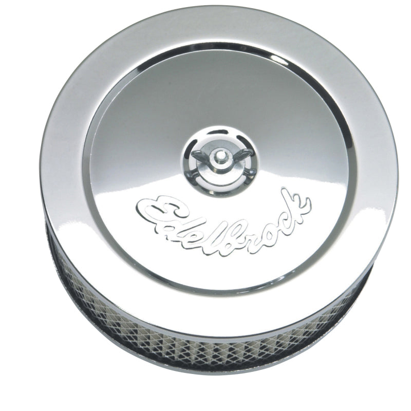 Edelbrock 1209 Air Cleaner Pro-Flo Series Round Steel Top Paper Element 6In Dia X 3 625In Chrome