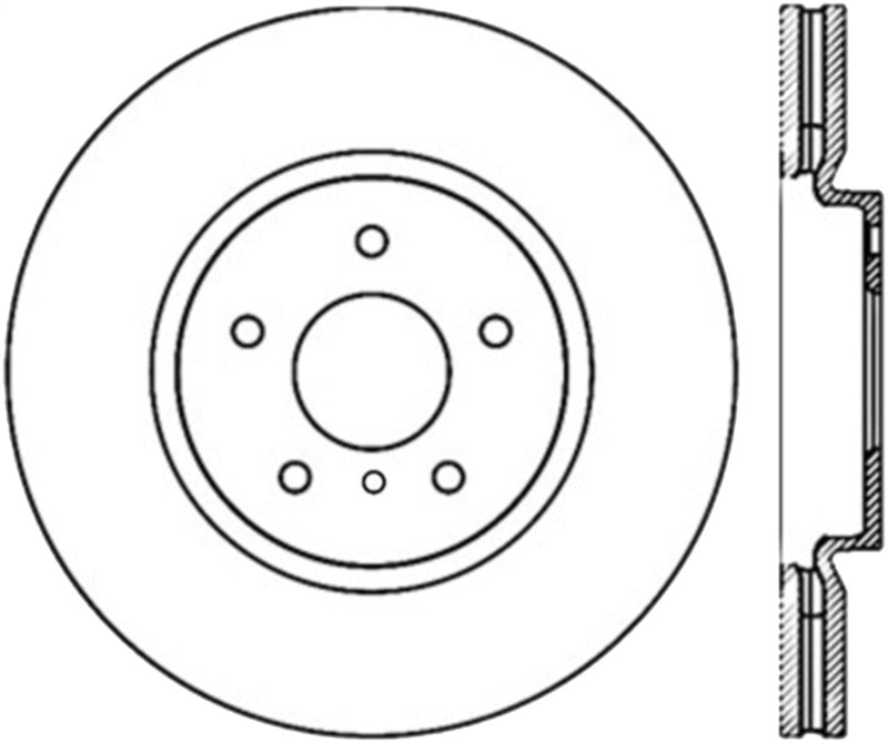 Stoptech 126.42100CSL Power Slot 09 Nissan 370z / 08-09 Infiniti G37 Slotted Front Left CRYO Rotor