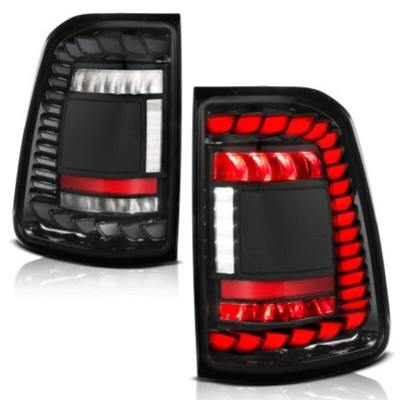 ANZO 311480A 19-24 fits RAM 1500 (Factory Halogen Models) Full LED Tail Lights SeqSig Black - Pair
