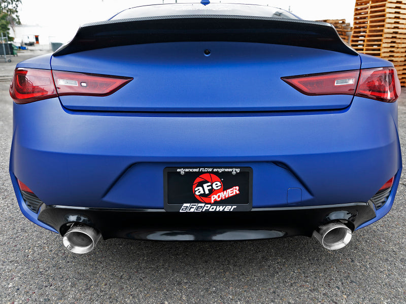 AFE 49-36134NM-P Takeda 2.5in 304 SS CB Exhaust w/ Polished Tips 17-19 fits Inf