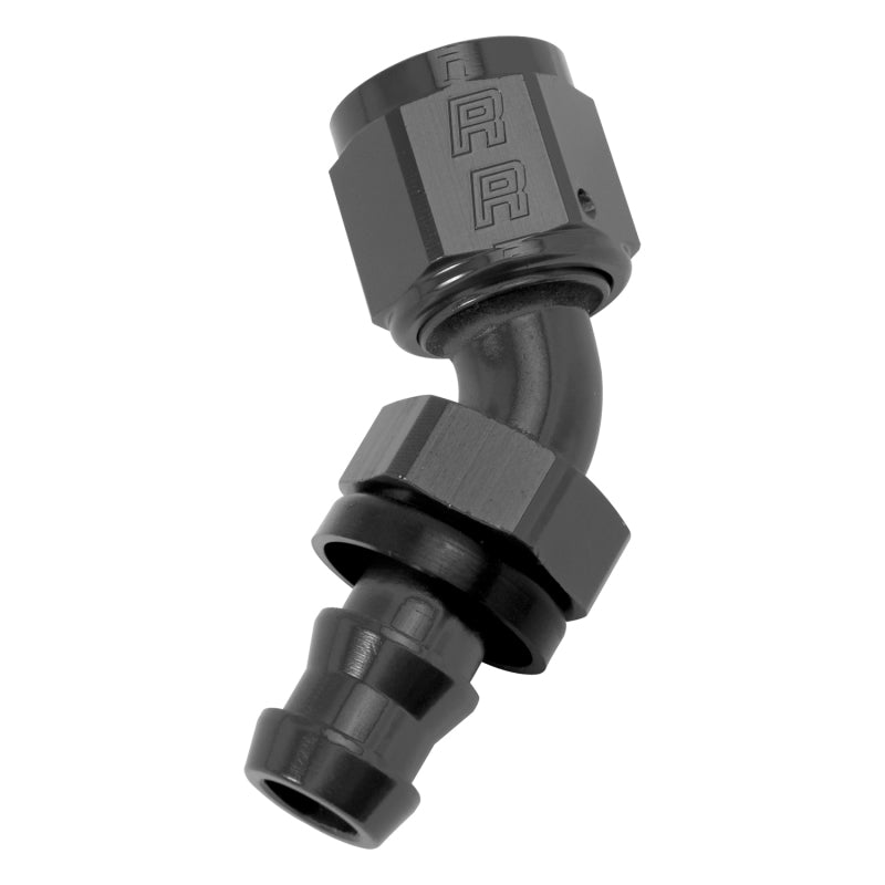 Russell 624093 Performance -8 AN Twist-Lok 45 Degree Hose End (Black)
