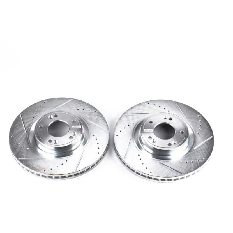 PowerStop fits Hyundai Genesis 09-14 Front Evolution Drilled & Slotted Rotors -