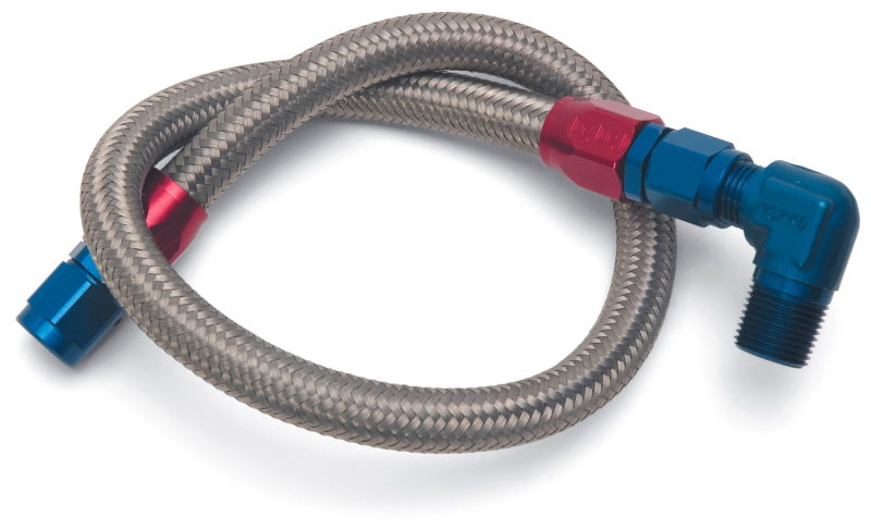 Edelbrock 8123 Fuel Line Braided Stainless for fits SBC ( Use w/ 8134 )