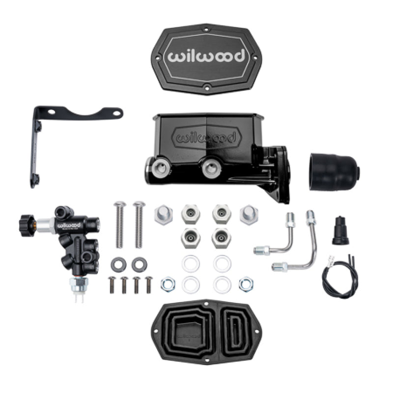 Wilwood 261-17799-BK fits MOPAR Compact Tandem M/C Kit w/ P-Valve 1.12in Bore -