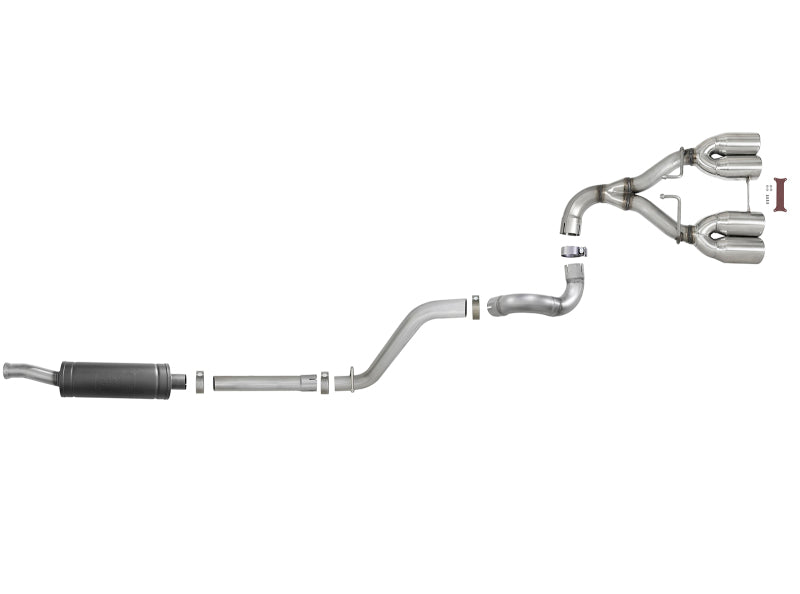 AFE 49-38073-P Series 2.5in 304 SS Cat-Back Exhaust w/ Polished Tip 18-20 fits