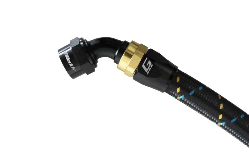 GReddy 12800860 AN08 60 DEGREE HOSE END SWIVEL BLACK/GOLD ANODIZED