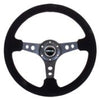 NRG RST-006-S RST-006-S Reinforced Steering Wheel Blk Suede/Blk Stitch w/Black