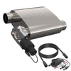 QTP 13253C 2.5in Weld-On 304SS Reverse Screamer Muffler Short Case w/Bolt-On QTEC Electric Cutout