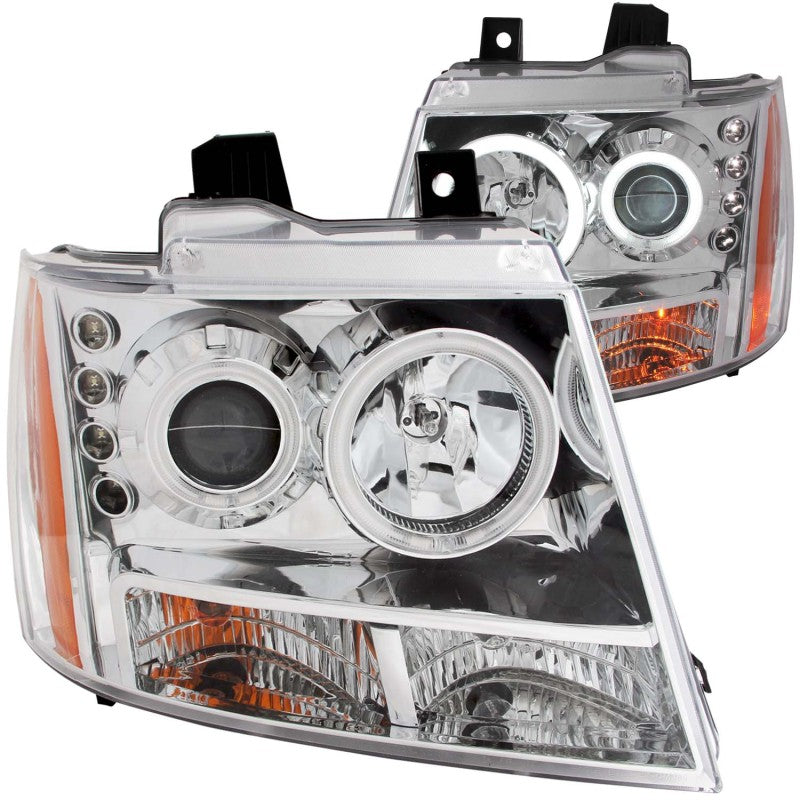 ANZO 111108 2013 fits Chevrolet 07-20 Avalanche Projector Headlights w/ Halo Chrome